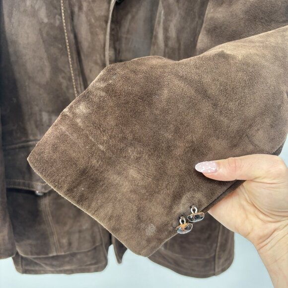 The Leather Shop Vintage Brown Suede Jacket Mens Size 46 Western Rustic *Read - Picture 5 of 16